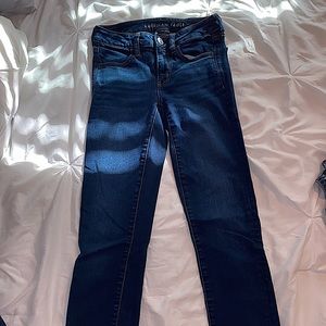 Dark wash denim jeans, size 2 long